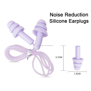Bouchons d'oreilles réutilisables en silicone, étanches, anti-bruit, protection auditive pour dormir, nager, concerts, études, ronflements - Product Image 1