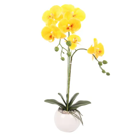 Orquídeas artificiales de 58cm, juego de macetas, ramas artificiales