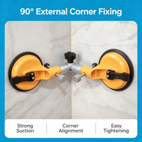 Outil de positionnement de carreaux pliable robuste à ventouse pour la fixation des joints d'angle des carreaux de pierre