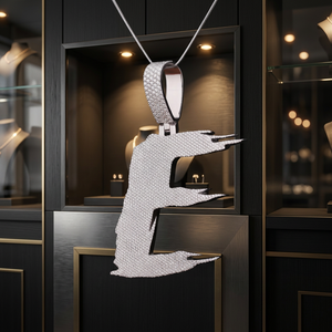 Pendentif Lettre Personnalisé en Argent Sterling 925 et Moissanite, Breloque Hip Hop, Bijou Prénom Unisexe pour Tenue de Soirée - Product Image 3