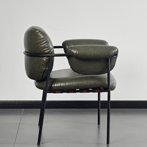Fauteuil de détente en cuir véritable de style italien minimaliste moderne, design danois, mobilier de salon, marque Fuyas - Product Image 4