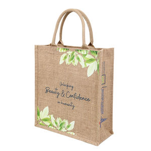 Sac fourre-tout écologique réutilisable, cadeau de remerciement, anniversaire, mariage, logo personnalisé, sac en jute, sac de plage d'été - Product Image 4