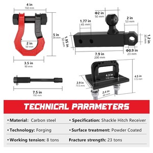 Ambull giá thấp 4x4 thời trang có thể điều chỉnh Trailer xe tải Hitch Receiver còng Hitch Receiver D vòng còng - Product Image 4