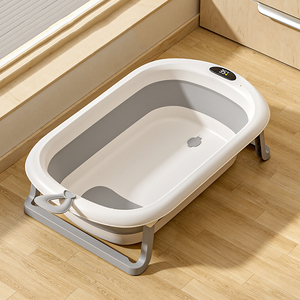 <span class=keywords><strong>Baignoire</strong></span> <span class=keywords><strong>pliable</strong></span> en plastique pour nouveau-né, gain de place, avec pieds de support et boucle de suspension, idéale pour le rangement dans la salle de bain - Product Image 1