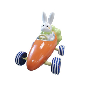Escultura de Fibra de Vidrio Libit Rabbit Go Kart, Forma Irregular, Decoración Artística de Pascua para Habitación Infantil, Personalizable - Product Image 4