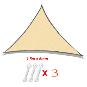 Voile d'ombrage triangulaire d'extérieur en tissu Oxford imperméable, protection solaire pour patio et jardin, protection UV - Product Image 2