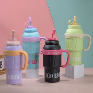 304/201 Stainless Steel Vacuum Insulated Cold Hot Thermos Cup Straw <b>Large</b> Capacity 6-12 Hours Thermal Insulation <b>Gift</b> Packaging - Product Image 3