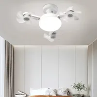 Ventilateur de plafond premium avec douille E26 E27, 4 têtes, télécommande, pour chambre moderne et décoration de garde-manger