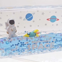 Papier huile liquide en cristal acrylique, artisanal, blanc, poids de forme Rectangle, liquide flottant, espace mystérieux