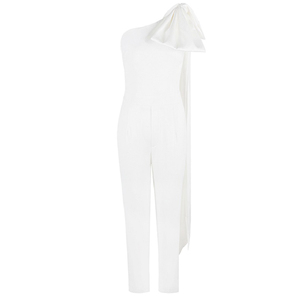 QUEENS GOWN Dernière <span class=keywords><strong>combinaison</strong></span> de vêtements de mariée mariée <span class=keywords><strong>avec</strong></span> <span class=keywords><strong>combinaison</strong></span> de mariage en crêpe à gros nœud - Product Image 3