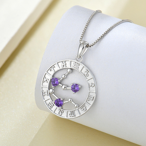 925 plata esterlina 12 diseños estrella signo collar astrología colorido CZs <span class=keywords><strong>personalizado</strong></span> horóscopo Collar para mujeres 2025 - Product Image 5