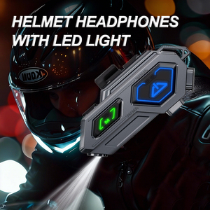Auriculares Bluetooth para Casco <span class=keywords><strong>de</strong></span> Esquí con Luz LED, Cancelación <span class=keywords><strong>de</strong></span> Ruido, Llamadas Manos Libres, Auriculares Inalámbricos para Esquí y Ciclismo - Product Image 3