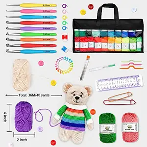 113 Stück Garn Häkel set Multi Size Crochet Craft Set für Ergonomie Ideales Anfänger Set DIY Originalität Webwerk zeuge