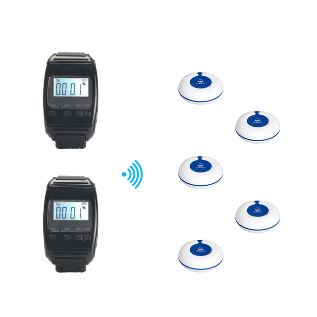 Pagers Restaurant Wireless Wrist Watch Pager Call Button Buzzer Watch Beeper Service Food Receiver Waiter Calling System