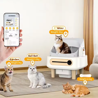 Kotak Pasir Kucing Otomatis Pintar dengan Kontrol Aplikasi, Pembersihan Otomatis, Penghilang Bau, dan Perlindungan Keamanan untuk Kucing di Dalam Ruangan (Multi Kucing)