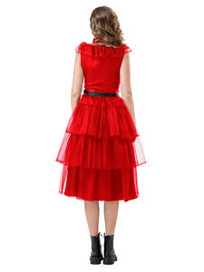 Abito da Donna per Cosplay di <span class=keywords><strong>Wednesday</strong></span> Addams, Vestito per Halloween, Carnevale, Abito da Sera Taglia Grande - Product Image 5