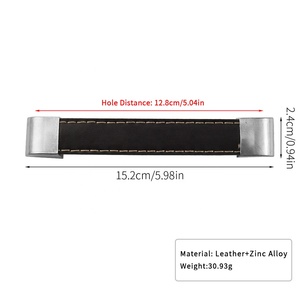 Poignées minimalistes en alliage de zinc marron et noir pour commodes de chambre, armoires, placards à chaussures et sacs de voyage - 96 mm - Product Image 6