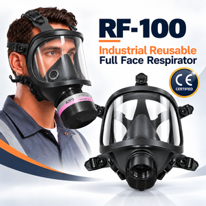 Máscara de Silicona de Cara Completa Antivaho con Lente Ancha, Filtro P-A-2 Reutilizable de 3 Capas para Protección Contra Gases Tóxicos Orgánicos, Vapores y Productos Químicos - Product Image 1