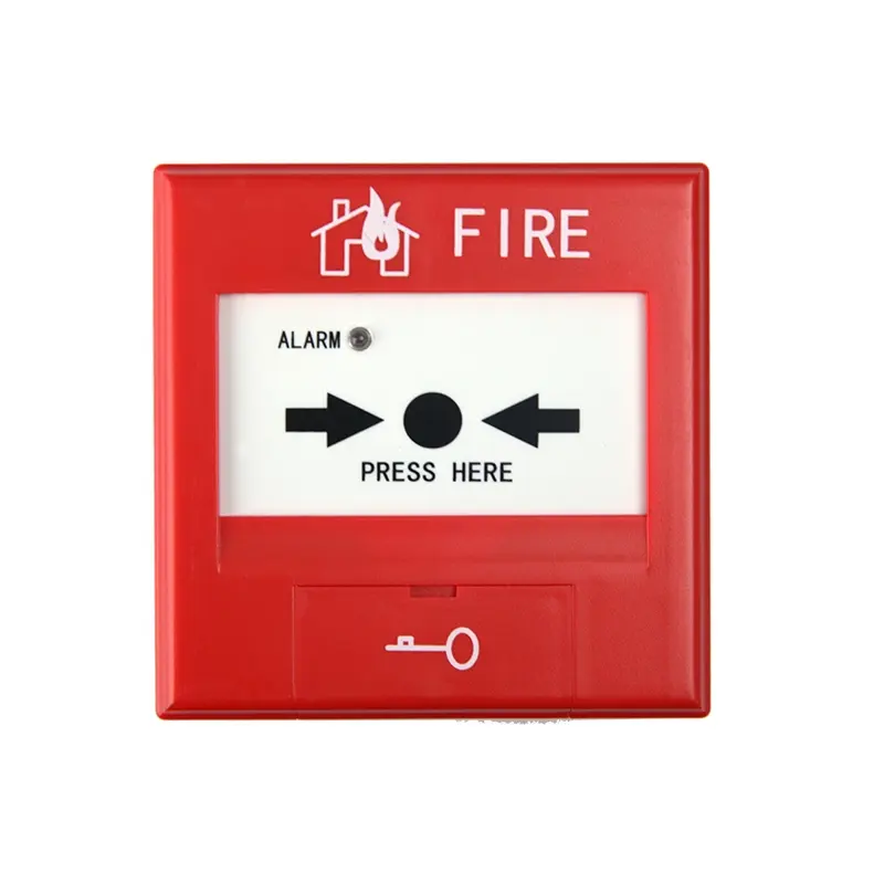 Punto de llamada Manual para sistema de alarma de incendios direccionable, se puede reiniciar por llave