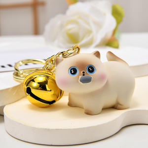 Lindo gato mascota muñeca llavero creativo brújula llave colgante con Little Siam Bag accesorios de embalaje hechos de plástico - Product Image 2