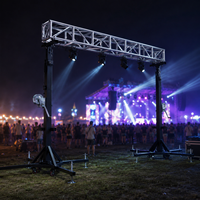 Soporte de torre elevadora de 300 kg con manivela, soporte ajustable para altavoces, soporte de armazón de aluminio para altavoces line array