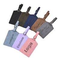 Étiquette de bagage portable personnalisée avec logo, en cuir PU, en similicuir, avec fenêtre pour carte d'identité, cadeaux promotionnels d'entreprise, couleur personnalisée, taille personnalisée