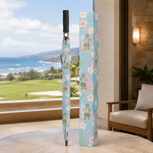 Paraguas con estampado de tortuga, paraguas de golf con impresión digital completa, para parejas, de 120 cm de ancho, resistente al viento, en oferta. - Product Image 5