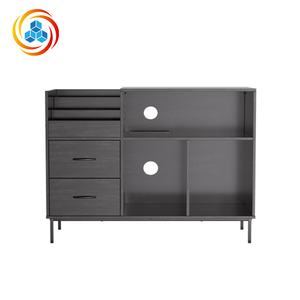 Large Capacity Vinyl Record Storage Cabinet Turntable Stand with Drawers Divided Shelves Multi-Storage Record <b>Player</b> Console - Product Image 4