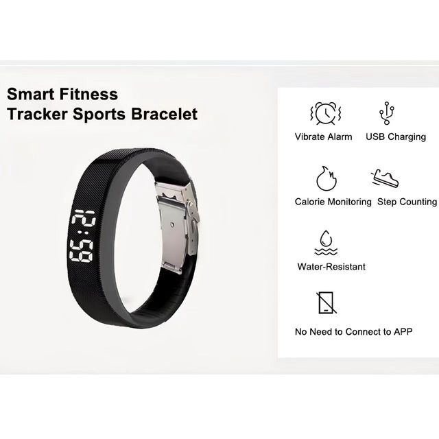 2026 Smart Bracelet with Display Vibrate Alarm Clock Pedometer Distance Tracker Silicone Sports Band Men Women Smart Wristband