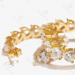 Pendientes de aro de Amore elegantes personalizados de oro y plata 2024 joyería de alta calidad de tendencia 925 de tendencia - Product Image 6