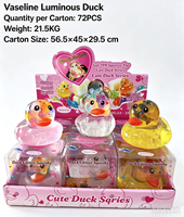Jouets en forme de canard mignons et moelleux en TPR souple, effet brillant dans le noir, pour enfants