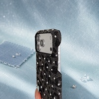 Coques de téléphone pour iPhone en denim avec strass, antichoc, luxe