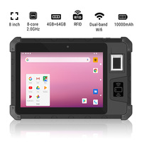 8 pulgadas Octa Core 6 + 128GB portátil inalámbrico Wifi Bluetooth UHF lector 1D 2D escáner de código de barras Android 13 tableta Industrial resistente