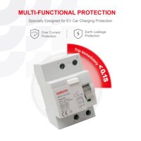 ONESTO Dispositifs à courant résiduel Type a 6mA 30mA DC Disjoncteur RCD 240V 25A 40A 63A RCD pour station de charge de véhicule électrique