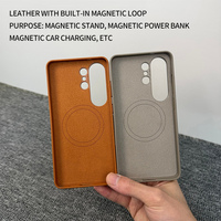 Étui de téléphone en cuir d'origine pour Samsung Galaxy S24 Ultra S25 Plus S26, protection de l'objectif, coque magnétique pour téléphone portable