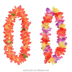 Collana ghirlanda floreale tropicale hawaiana in PVC ispessito estivo, luminosa, per laurea, <span class=keywords><strong>Pasqua</strong></span>, vacanze al mare - Product Image 4