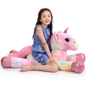 Peluche Unicorno Rosa Arcobaleno di Alta Qualità, Adorabile Gigante Imbottito in Cotone PP, Decorazioni per Compleanni, Antistress, Pasqua - Product Image 3