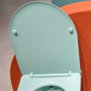 Combo de Inodoro y Bidé Qeramika, Inodoro Mate Azul <span class=keywords><strong>Marino</strong></span>, Descarga Trasera, Monobloque, Copa de Bidé con Asiento - Product Image 4