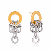 Boucles d'oreilles à pampilles bicolores minimalistes de qualité supérieure Gaovo pour femmes, plaquées or 18 carats, en acier inoxydable résistant au ternissement, bijoux tendance