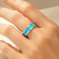 18K Vergoldeter Edelstahlring Wasserdicht Geometrisches Muster Leuchtender Öltropfen Boutique Individuelle Gravur