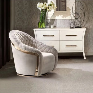 Sedia di alta qualità in acciaio inox velluto bianco sedia per il tempo libero moderno divano singolo sedia <span class=keywords><strong>salotto</strong></span> <span class=keywords><strong>mobili</strong></span> da soggiorno - Product Image 4