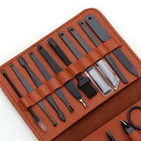 Kit de manucure et podologie MS-502 avec extracteur de points noirs et cure-oreille – Outils de beauté de qualité supérieure 16 pièces pour soins personnels