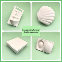 Vassoio in Carta Bianca Biodegradabile, Imballaggio per Prodotti Skincare, Rivestimento in Polpa Modellata, Materiale Ecologico, Riciclabile