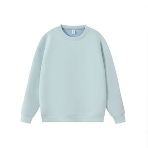 Fabricantes de ropa personalizados Otoño e Invierno básico 400G Color sólido cuello redondo sudadera suelta sudadera de manga larga para <span class=keywords><strong>hombre</strong></span> - Product Image 6