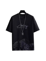 Summer Fashion New Knitted 220g Ice Silk Gradient Set T-shirt à manches courtes pour hommes Pantalon décontracté Sports Deux pièces Handsome