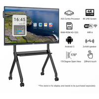 Tableau interactif intelligent VSTI 75 pouces 4K UHD avec écran tactile 20 points, système d'exploitation Android et Windows pour l'éducation et les réunions