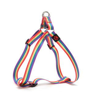 Venta al por mayor personalizado mascota perro arnés Arco Iris orgullo Mes de lujo mediano pequeño perro collar y correa y arnés conjunto - Product Image 4