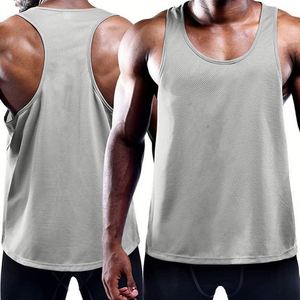 Logo personnalisé homme coton gris sans manches t-shirt athlétique Stringer surdimensionné Sport course à pied Muscle sérigraphie Gym débardeur hommes - Product Image 4