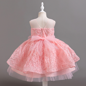 Gaun Bunga Bergaya Elegan untuk Anak Perempuan Usia 10 Tahun Gaun Pesta Ulang Tahun Musim Panas yang Mengembang Gaun Merah untuk Anak-anak Gaun Prom Pernikahan - Product Image 3