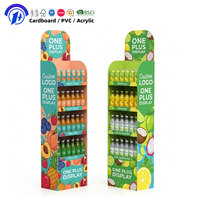 Présentoir de sol en carton personnalisé avec logo pour boissons, jus et sodas, en carton ondulé, pour magasin de détail, modèle One Plus